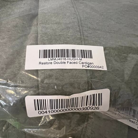 LUNYA LAHGO Restore Double Faced Cardigan Green Heathered Button Pockets Med NEW - Picture 7 of 8